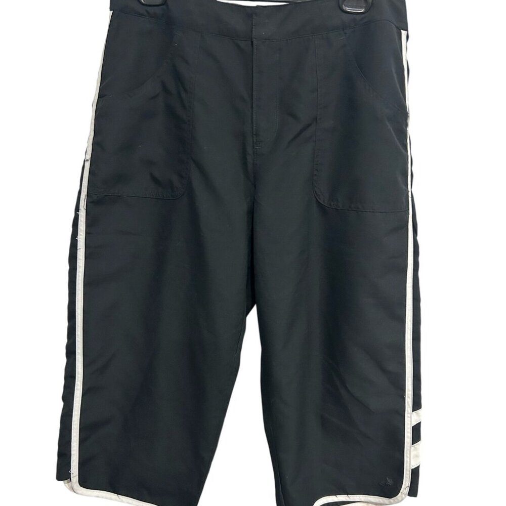 Champion Mens Black White Stripes Elastic Waist Athletic Shorts Sz M Sporty Casu